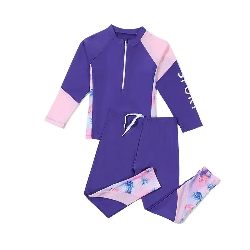 Kid Swimwear Long Sleeve Sun Protection Tops and Pant Beachwear 5-16 Years Children Girls Printed Swimsuits
Kid Swimwear Long Sleeve Sun Protection Tops and Pant Beachwear 5-16 Years Children Girls Printed Swimsuits