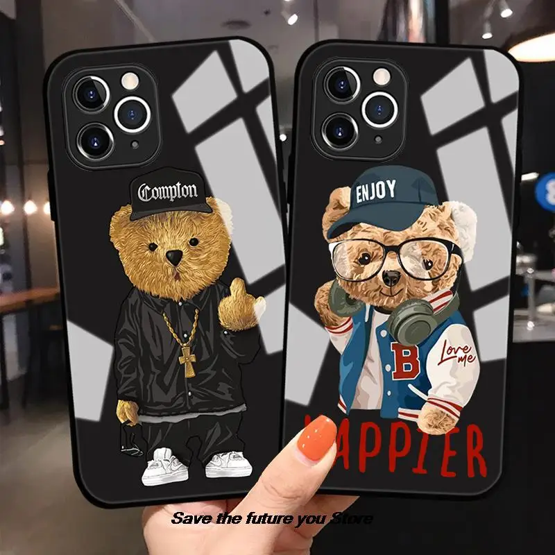 Funny Fashion brand sports bear Phone Cover For iPhone 11 12 13 14 15 16 Pro Max 16 Plus Luxury Black Tempered Glass bumper Case
Funny Fashion brand sports bear Phone Cover For iPhone 11 12 13 14 15 16 Pro Max 16 Plus Luxury Black Tempered Glass bumper Case