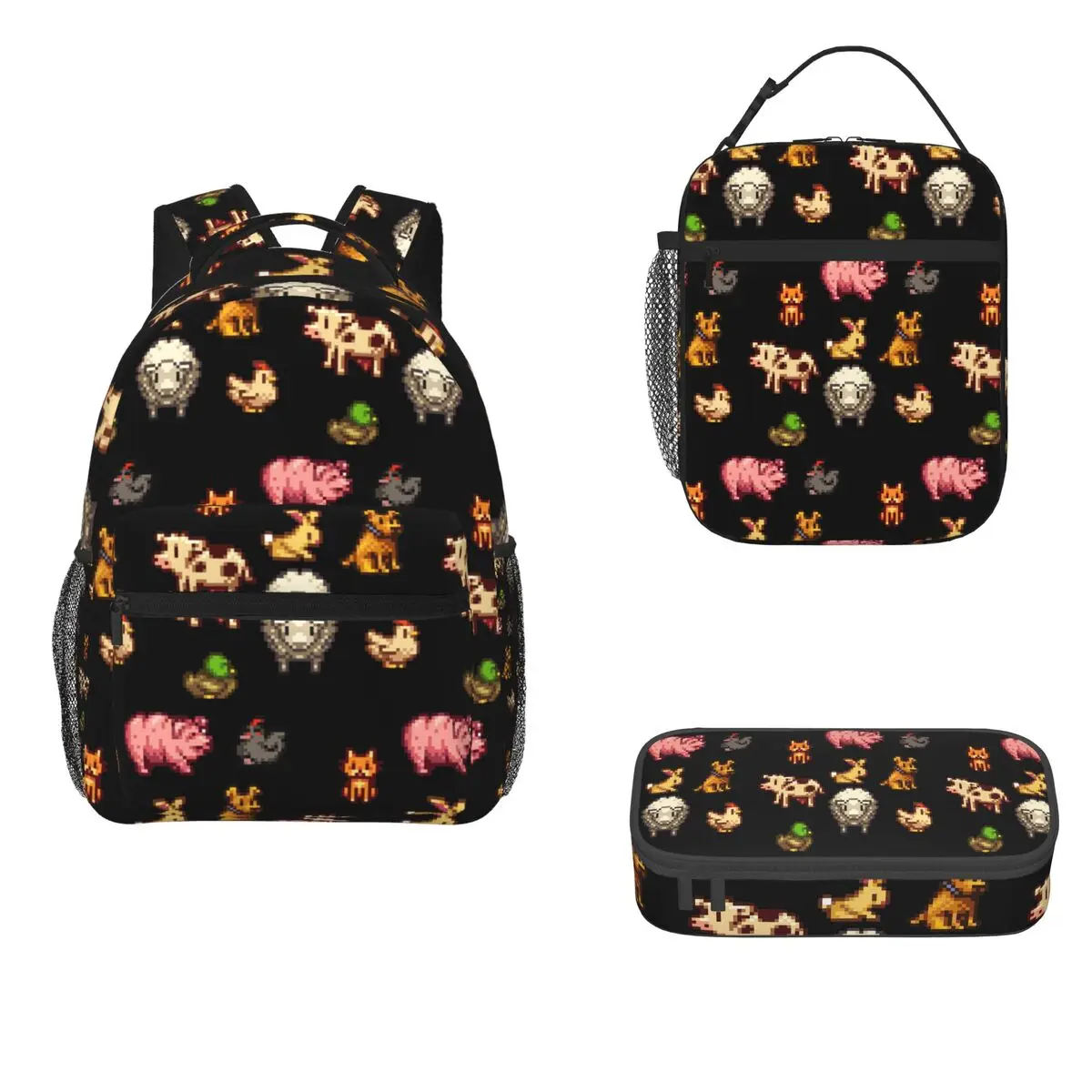 Stardew Valley Animals Backpacks Boys Girls Bookbag Students School Bags Cartoon Kids Rucksack Lunch Bag Pen Bag Three-Piece Set
Stardew Valley Animals Backpacks Boys Girls Bookbag Students School Bags Cartoon Kids Rucksack Lunch Bag Pen Bag Three-Piece Set