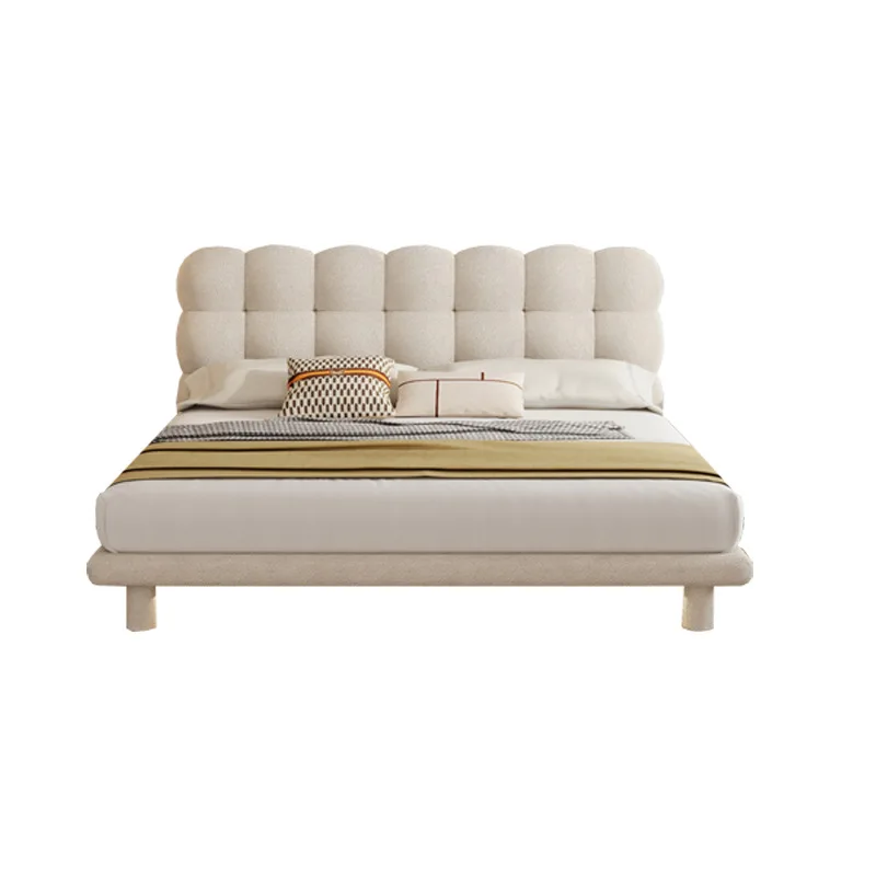French style, cream style, lamb wool, fabric bed, modern minimalism, master bedroom double bed
French style, cream style, lamb wool, fabric bed, modern minimalism, master bedroom double bed