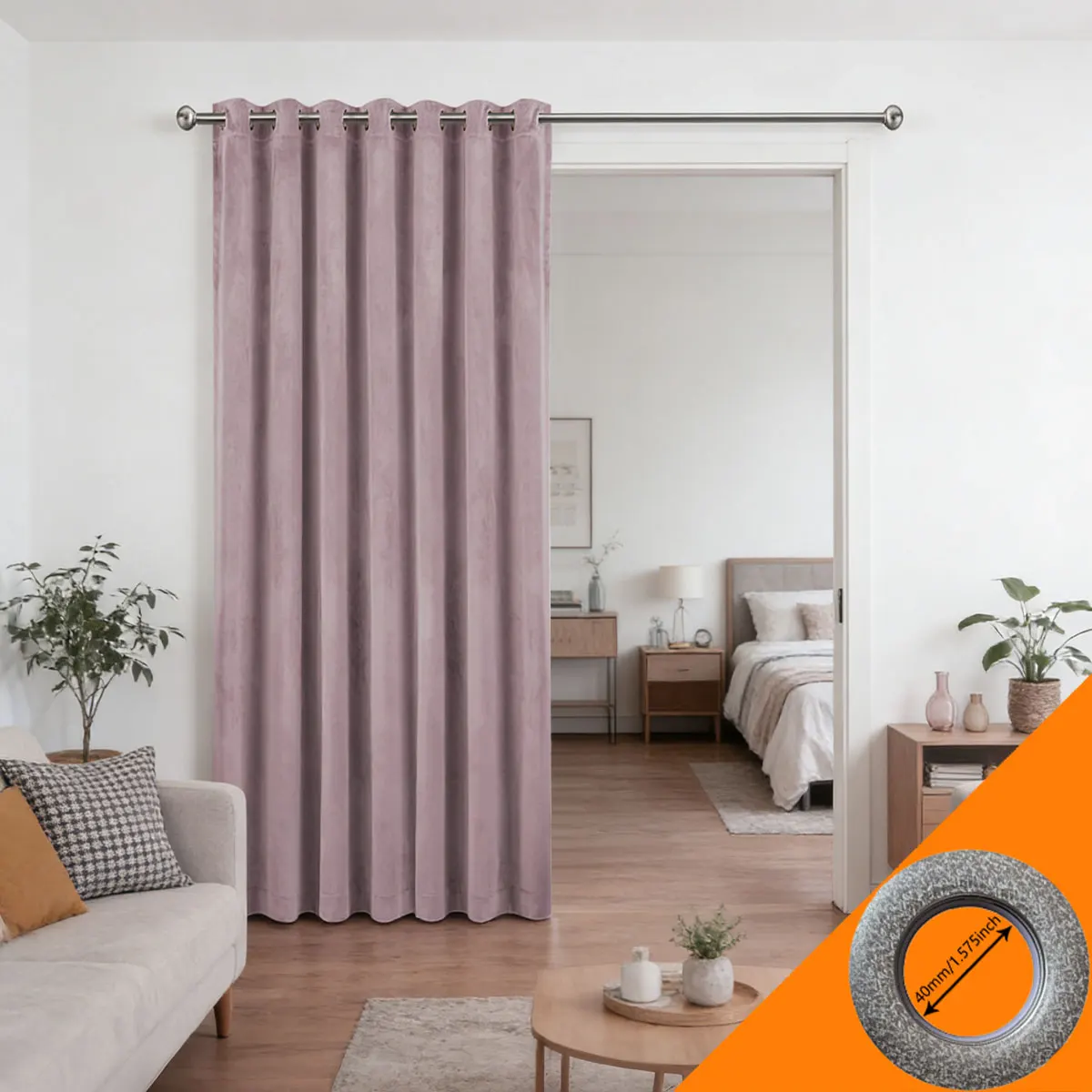 1Pc Blackout Velvet Curtain Panel, Grommet Top Thermal Insulated Door Curtain for Bedroom & Closet Doors
1Pc Blackout Velvet Curtain Panel, Grommet Top Thermal Insulated Door Curtain for Bedroom & Closet Doors