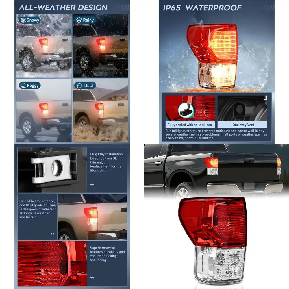 2007-2013 Toyota Tundra Left OE Style Tail Light Assembly for Rear Lamp Replacement
2007-2013 Toyota Tundra Left OE Style Tail Light Assembly for Rear Lamp Replacement