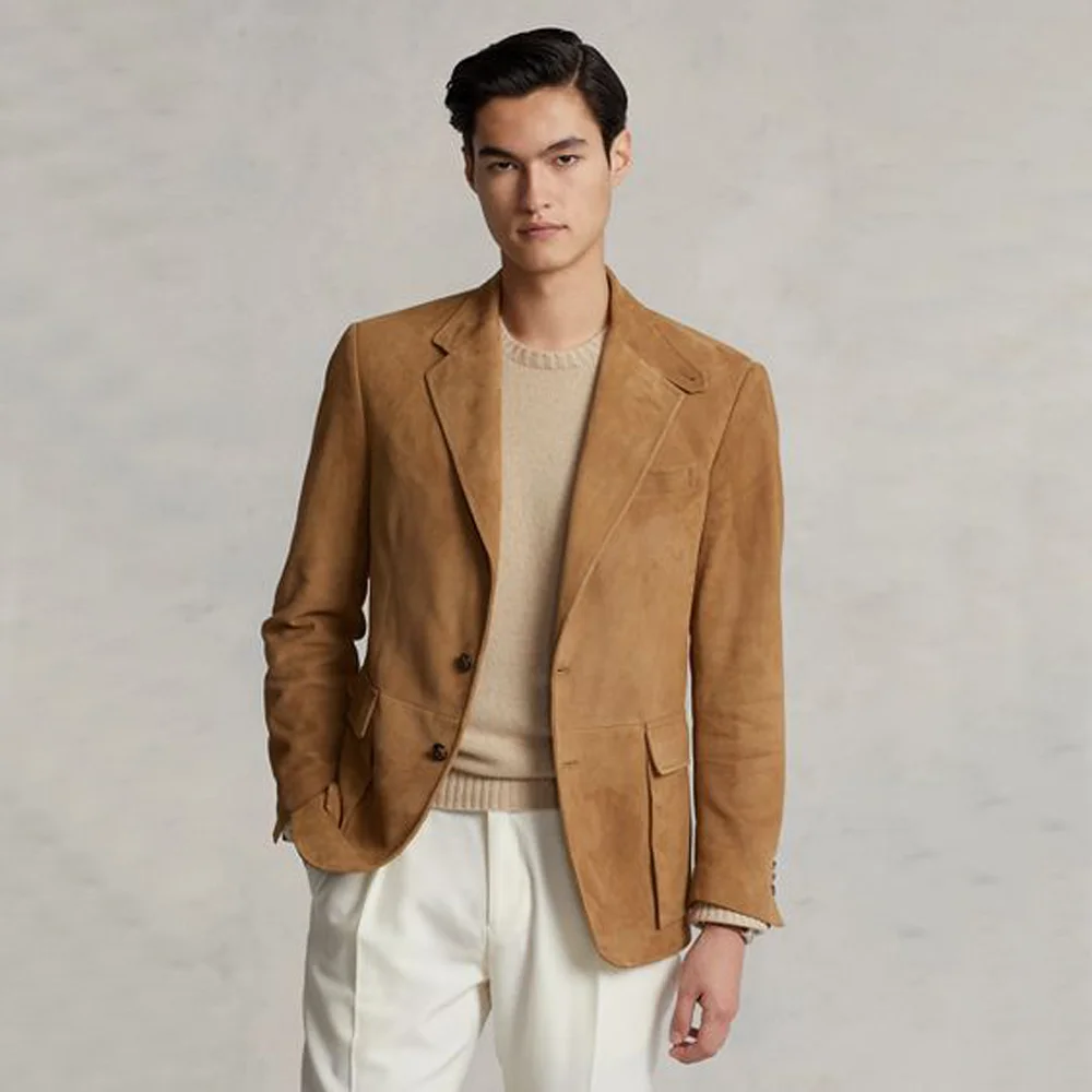 Suede Elegant Suit Man Single Breasted Men's Summer Jackets Flat Collar Full Sleeves Jacket Outerwear Suits Blazer Clothing
Suede Elegant Suit Man Single Breasted Men's Summer Jackets Flat Collar Full Sleeves Jacket Outerwear Suits Blazer Clothing