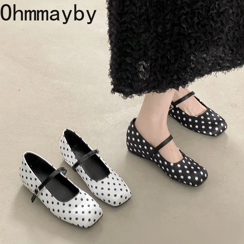 Polka Dot Women Mary Jane Shoes Square Toe One Buckle Strap Internal Elevation Shoes Ladies Concise Daily Walking Footwear
Polka Dot Women Mary Jane Shoes Square Toe One Buckle Strap Internal Elevation Shoes Ladies Concise Daily Walking Footwear