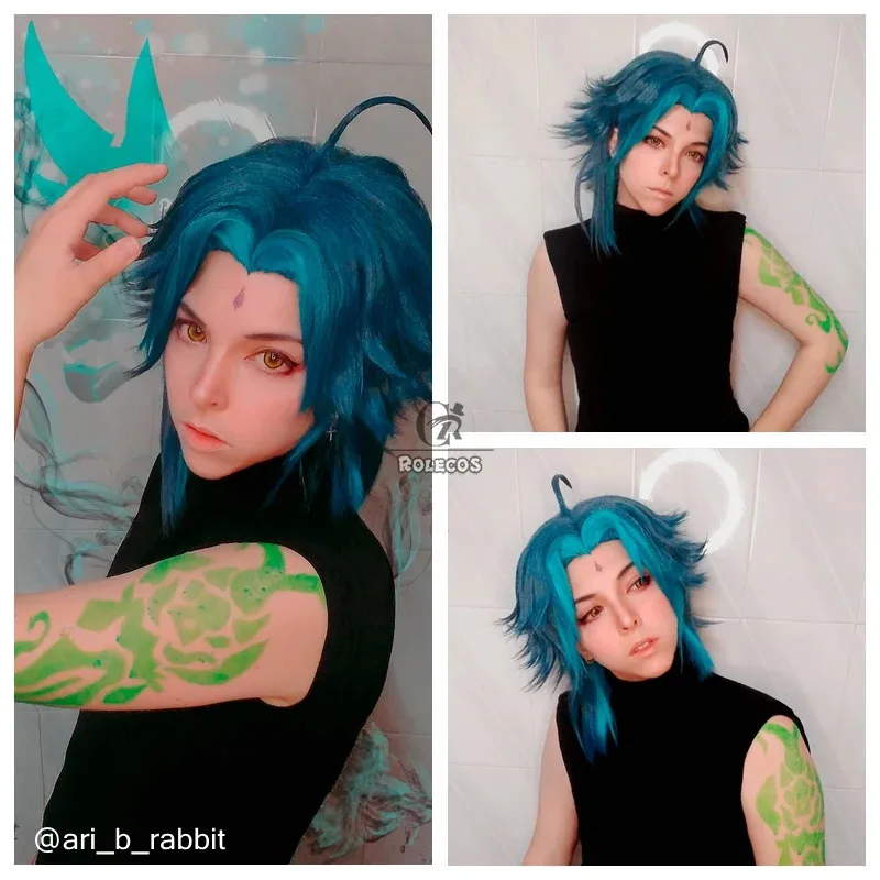 Wiwiwi 123ROLECOS Genshin Impact Xiao Косплей Парик 40 см Смешанные Синие Головные Уборы Короткие Парики Термостойкие Синтетические 
Wiwiwi 123ROLECOS Genshin Impact Xiao Косплей Парик 40 см Смешанные Синие Головные Уборы Короткие Парики Термостойкие Синтетические