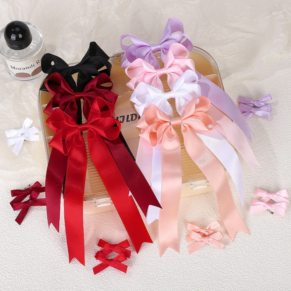 7pcs/set Elegant Long Satin Ribbon Bow Ribbon Hair Clip Solid Hairgripes HairPin Retro Headband Clips for Girls Hair Accessories
7pcs/set Elegant Long Satin Ribbon Bow Ribbon Hair Clip Solid Hairgripes HairPin Retro Headband Clips for Girls Hair Accessories