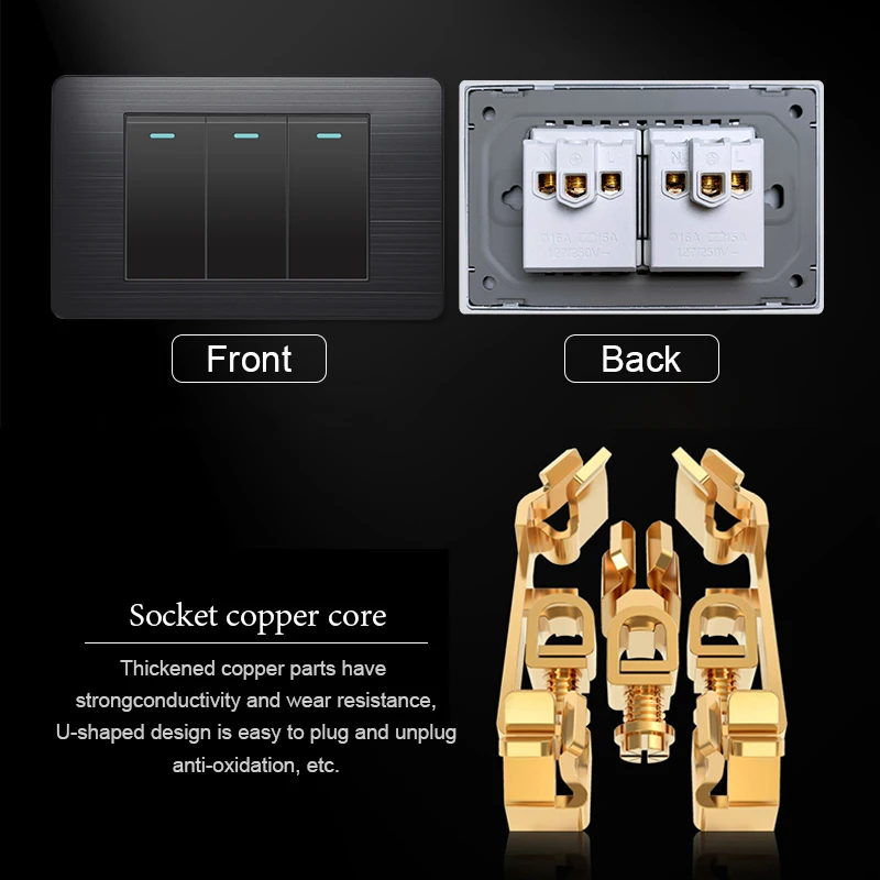 ELEGAN Stainless steel black panel series Italy 2.1A USB Type C Fast Charging Wall Socket Schuko Computer wall power socket 20W
ELEGAN Stainless steel black panel series Italy 2.1A USB Type C Fast Charging Wall Socket Schuko Computer wall power socket 20W