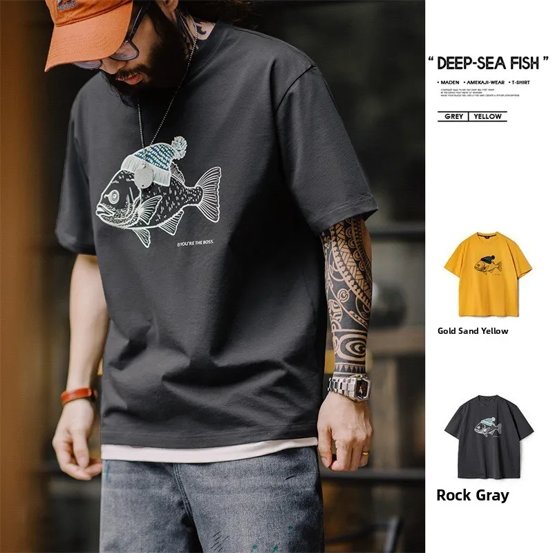 Футболка Maden Workwear в американском ретро-стиле с принтом Deep Sea Fi Floing, из чистого хлопка, с круглым вырезом, коротким рукавом, мужская, летняя, дышащая.
Футболка Maden Workwear в американском ретро-стиле с принтом Deep Sea Fi Floing, из чистого хлопка, с круглым вырезом, коротким рукавом, мужская, летняя, дышащая.