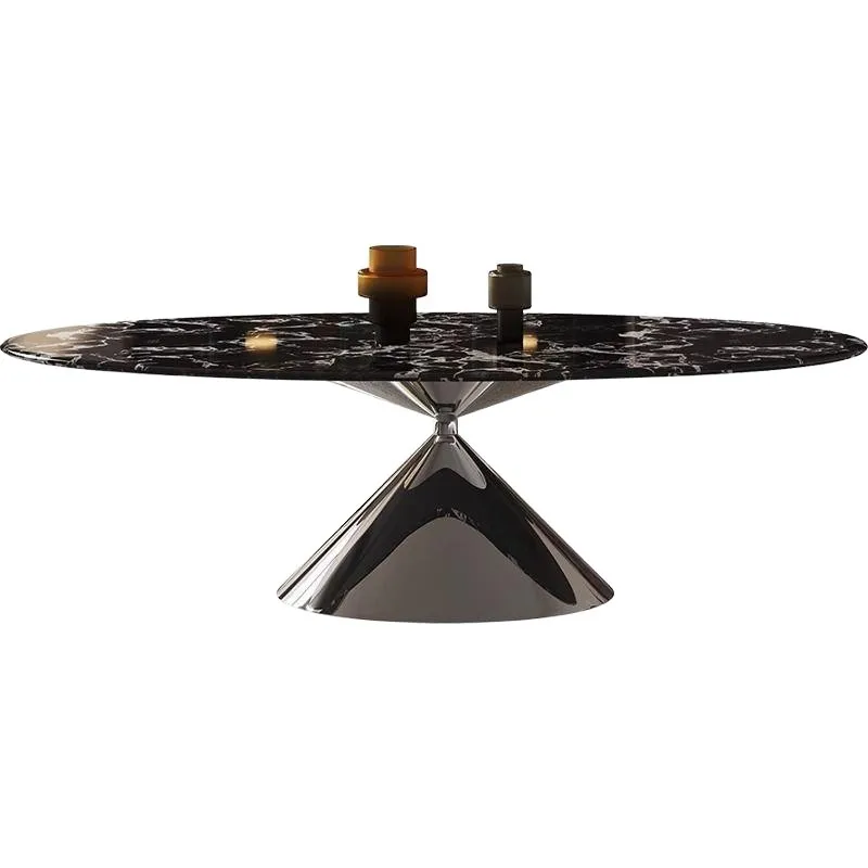 Italian light luxury marble high-end villa luxury stone oval rock slab dining table
Italian light luxury marble high-end villa luxury stone oval rock slab dining table