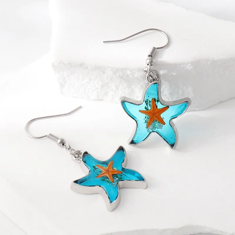 Cute Star Earrings Handmaking Epoxy Resin Natural Starfish Earrings Unique Marine Animal Design Earrings Wholesale Jewelry 2025
Cute Star Earrings Handmaking Epoxy Resin Natural Starfish Earrings Unique Marine Animal Design Earrings Wholesale Jewelry 2025
