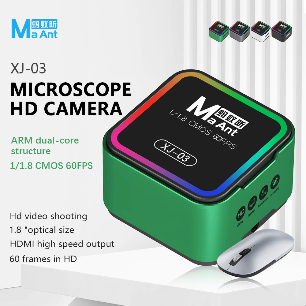 Maant XJ-3 2K HD 60fps built-in IMX347 1/1.8 sensor HDMI and USB linked display, suitable for BGA rework and CPU soldering
Maant XJ-3 2K HD 60fps built-in IMX347 1/1.8 sensor HDMI and USB linked display, suitable for BGA rework and CPU soldering