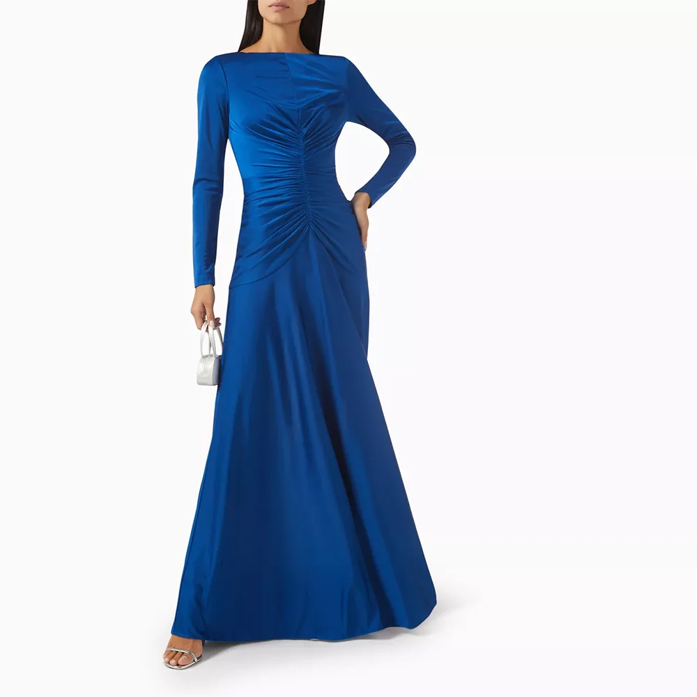 Simple Evening Dress Boat Neck Satin Pleat Mermaid Evening Gowns Floor Length Formal Occasion Prom Dresses Customized
Simple Evening Dress Boat Neck Satin Pleat Mermaid Evening Gowns Floor Length Formal Occasion Prom Dresses Customized