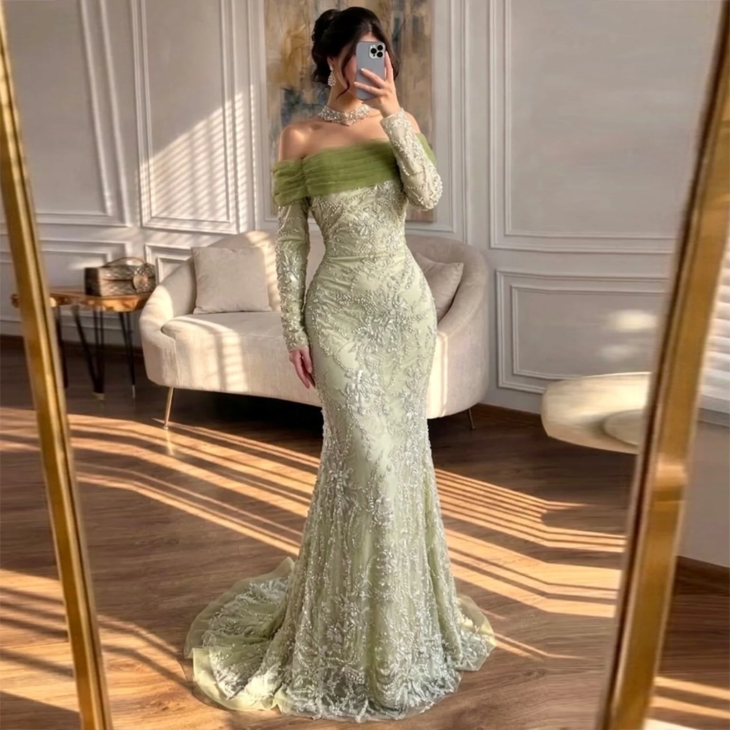 Gorgeous Blue Lace Mermaid Prom Dresses Off The Shoulder Long Sleeves Trumpet Evening Gowns Lace Up Back Formal Party Dress
Gorgeous Blue Lace Mermaid Prom Dresses Off The Shoulder Long Sleeves Trumpet Evening Gowns Lace Up Back Formal Party Dress