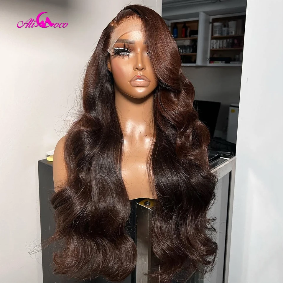 180% Density Chocolate Brown Body Wave Lace Front Wig 13x4 Transparent Lace Frontal Wig #2 Colored Human Hair for Women
180% Density Chocolate Brown Body Wave Lace Front Wig 13x4 Transparent Lace Frontal Wig #2 Colored Human Hair for Women