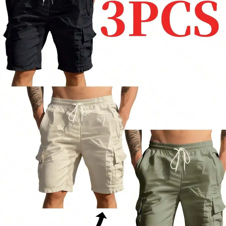 3PCS Mens Casual Linen Loose Multi-Pocket Cargo Shorts For Beach Outdoor Summer
3PCS Mens Casual Linen Loose Multi-Pocket Cargo Shorts For Beach Outdoor Summer
