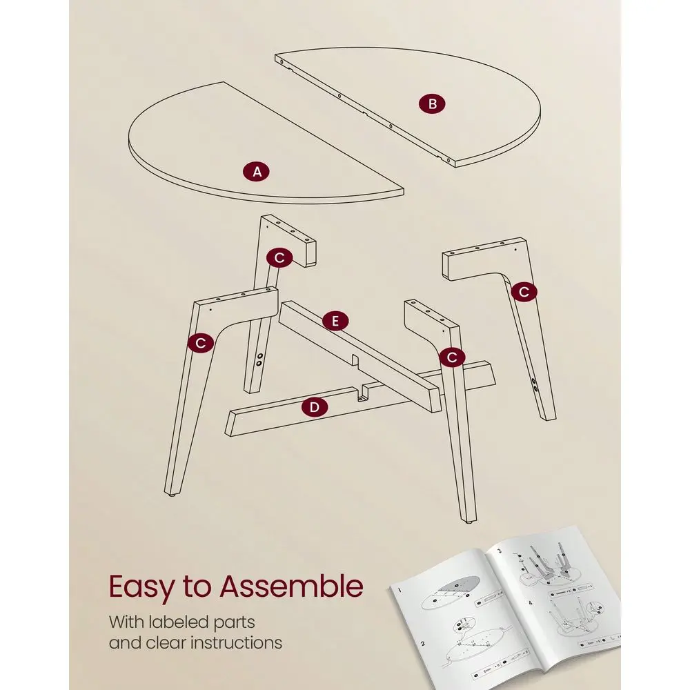 Round Coffee Table, 31.5Inch Center Table, Tapered Legs, Curved Transitions, Easy To Assemble, For Living Room
Round Coffee Table, 31.5Inch Center Table, Tapered Legs, Curved Transitions, Easy To Assemble, For Living Room