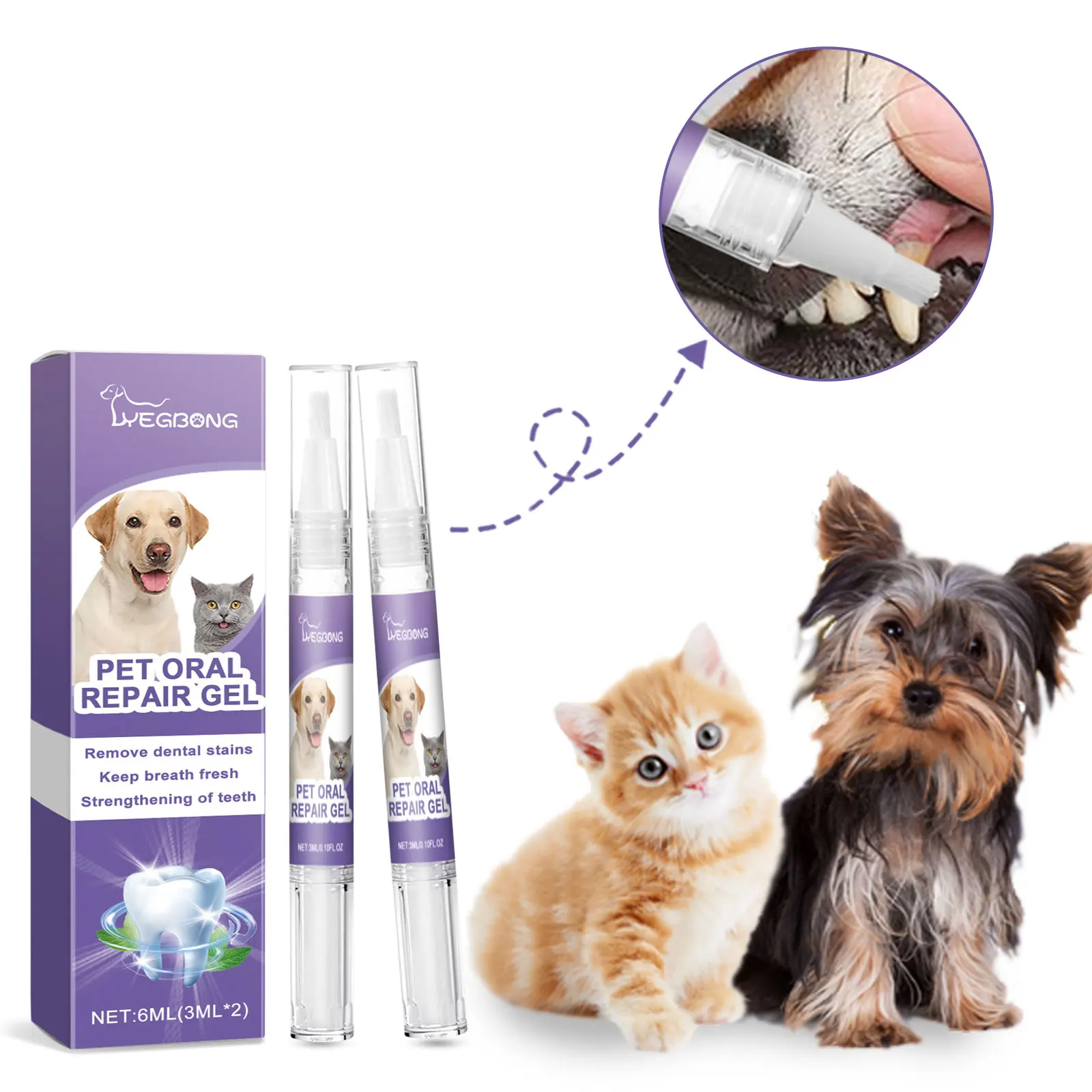 2pcs 3ml Pet Teeth Cleaning Gel Fresh Breath Tooth Whitening Toothbrush Tartar Removal Oral Care Teeth Repairing Dog Dental Pen
2pcs 3ml Pet Teeth Cleaning Gel Fresh Breath Tooth Whitening Toothbrush Tartar Removal Oral Care Teeth Repairing Dog Dental Pen