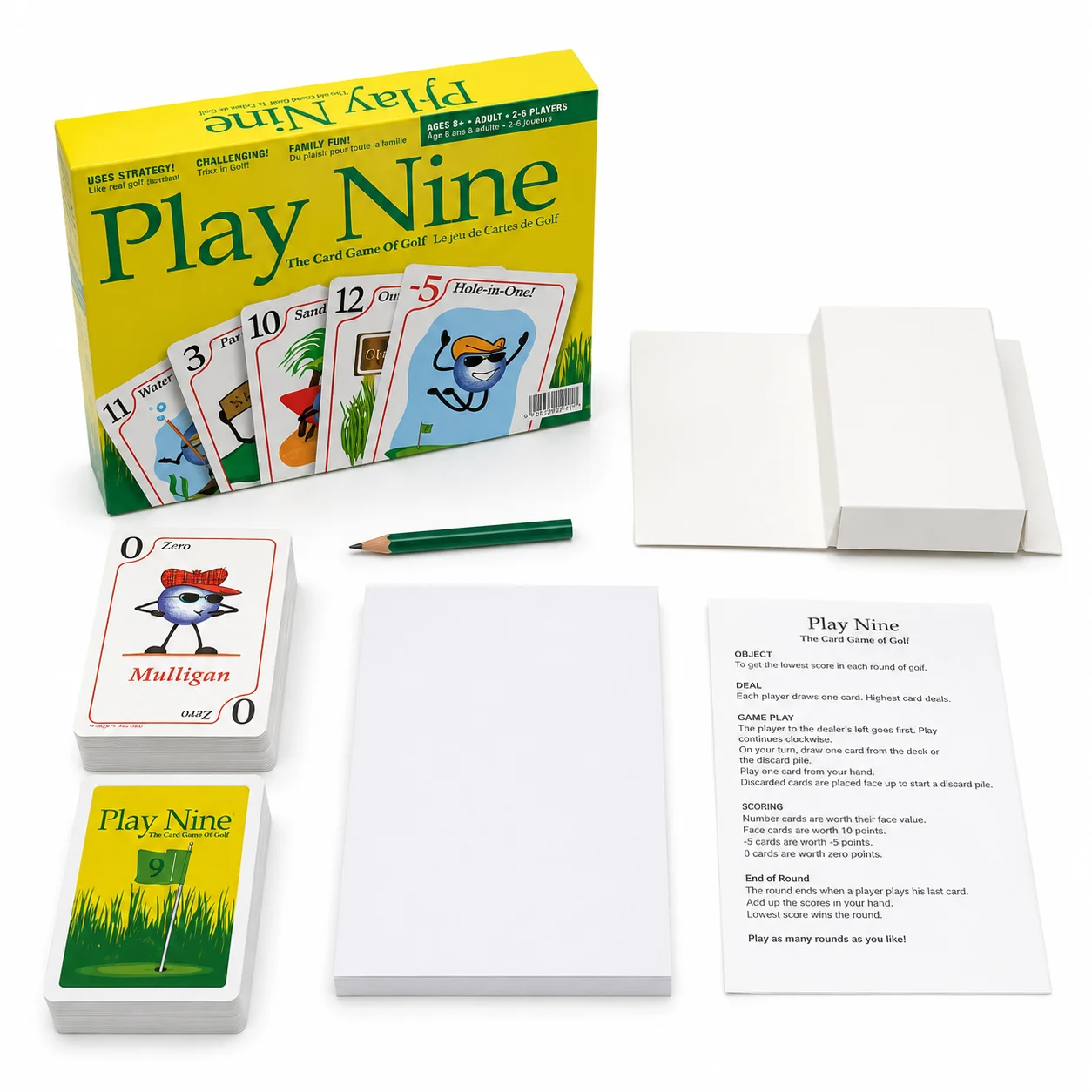 Play Nine Golf Card Game, Strategy Number Matching Party Game with Cards and Score Pad for Family Game Night, English Version
Play Nine Golf Card Game, Strategy Number Matching Party Game with Cards and Score Pad for Family Game Night, English Version