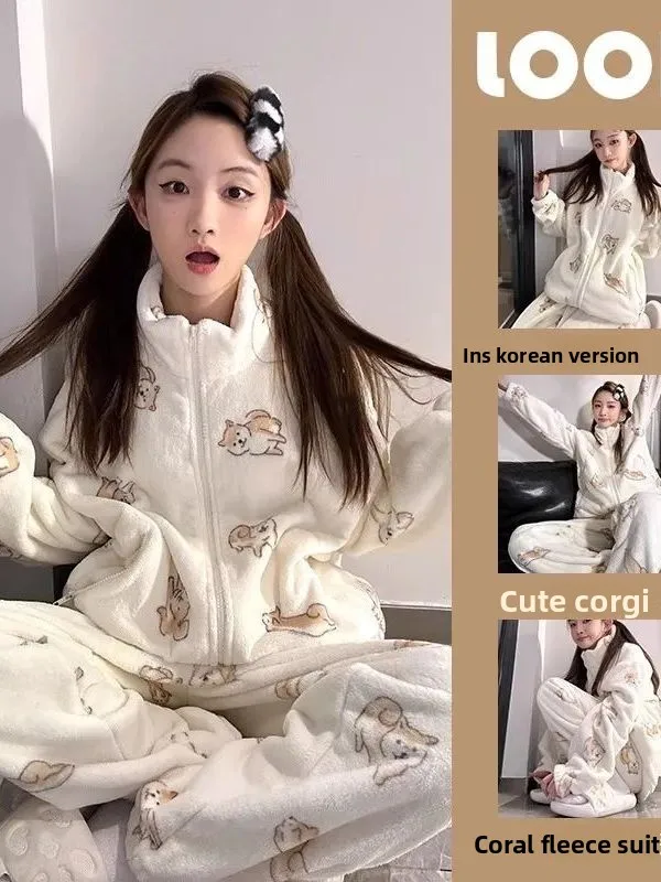Комплект домашней одежды из кораллового флиса больших размеров для женщин, утепленный, из двух предметов, осенне-зимний, с мультяшным принтом, милый, для полных женщин (MM)
Комплект домашней одежды из кораллового флиса больших размеров для женщин, утепленный, из двух предметов, осенне-зимний, с мультяшным принтом, милый, для полных женщин (MM)