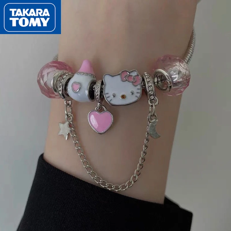 TAKARA TOMY Girls Diy Self-matching Beaded Hello Kitty Cute Bracelet Cartoon Crystal Sweet and Light Girlfriends Jewelry
TAKARA TOMY Girls Diy Self-matching Beaded Hello Kitty Cute Bracelet Cartoon Crystal Sweet and Light Girlfriends Jewelry