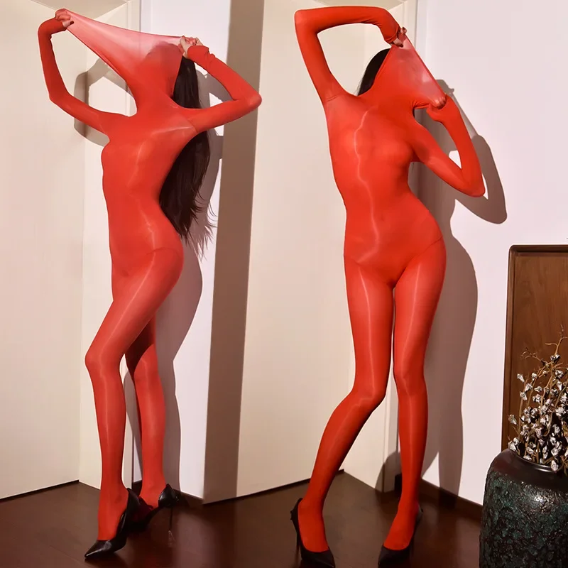 Women Sexy Oil Shiny Full Body High Necked Bodysuits See Through Open Crotch Jumpsuits Erotic Stockings Elastic Tights Catsuits
Women Sexy Oil Shiny Full Body High Necked Bodysuits See Through Open Crotch Jumpsuits Erotic Stockings Elastic Tights Catsuits