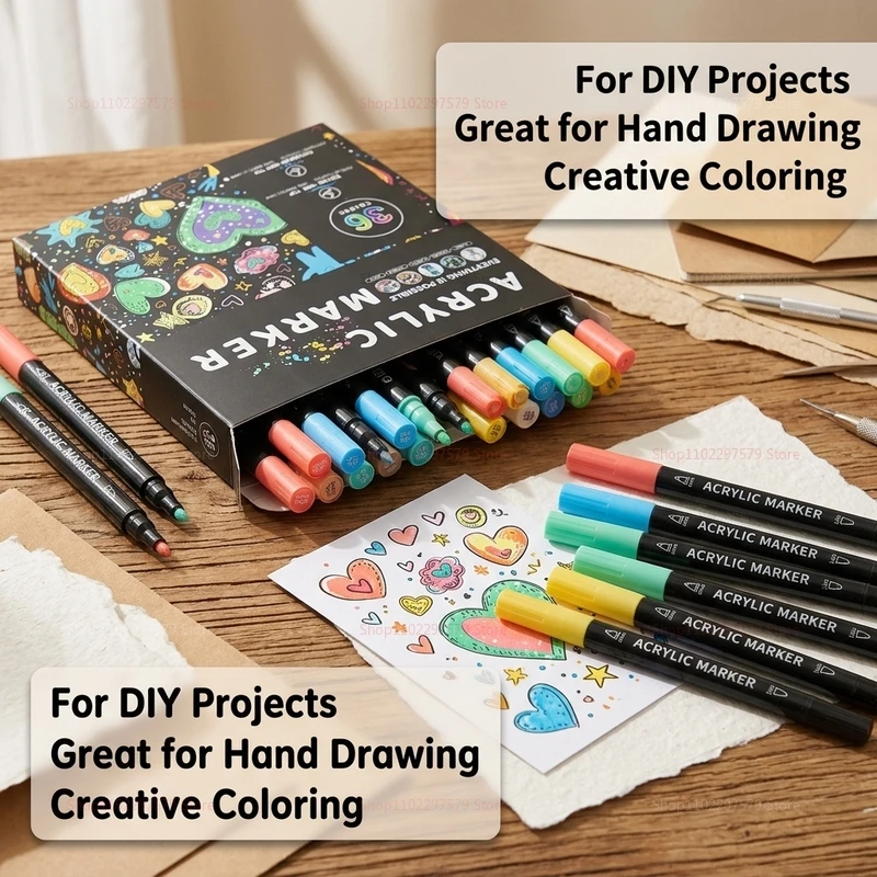 Acrylic Paint Set Double-Head Design for Wood Ceramics Glass DIY Arts Crafts Painting Firm and Vivid for Artists and Hobbyists
Acrylic Paint Set Double-Head Design for Wood Ceramics Glass DIY Arts Crafts Painting Firm and Vivid for Artists and Hobbyists