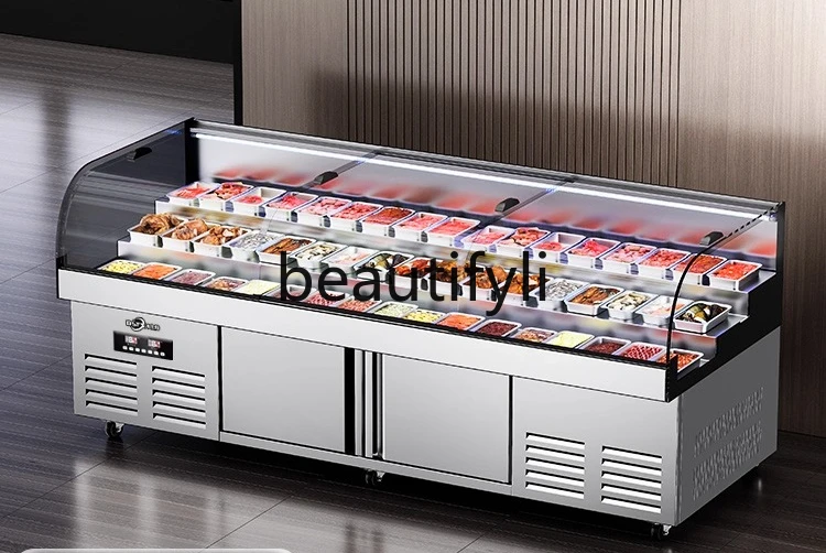 Commercial Three-Tier Ice Display Cabinet for Ordering, BBQ Skewers, and Fresh Food Preservation, Glass Dish Display Cabinet
Commercial Three-Tier Ice Display Cabinet for Ordering, BBQ Skewers, and Fresh Food Preservation, Glass Dish Display Cabinet