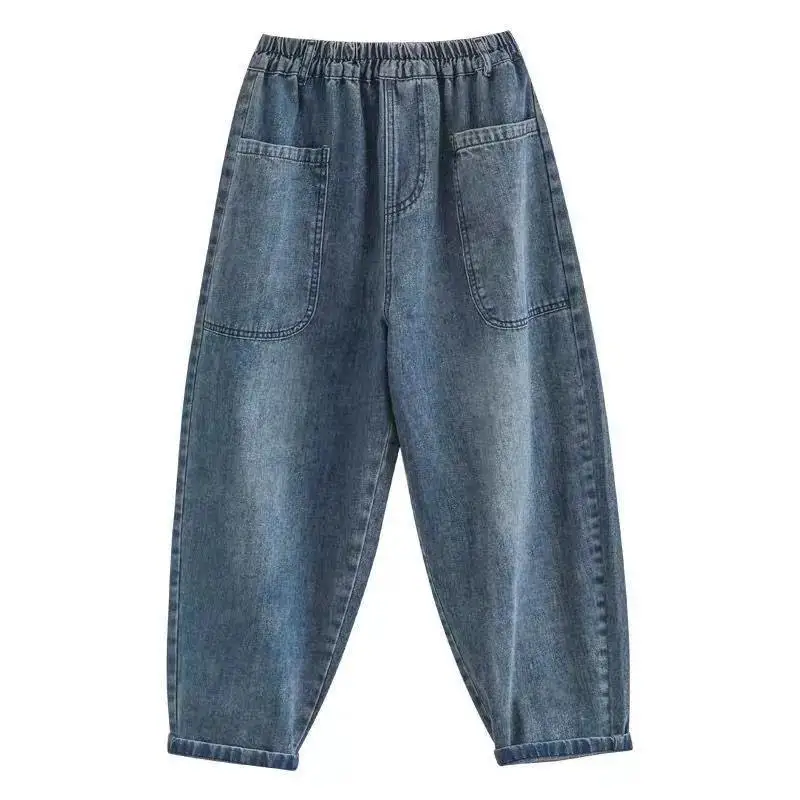 2025 Summer New Loose All-Match Harem Daddy Pants Style Casual Big Pockets Elastic Waist Is Thin And High Jeans Women's
2025 Summer New Loose All-Match Harem Daddy Pants Style Casual Big Pockets Elastic Waist Is Thin And High Jeans Women's