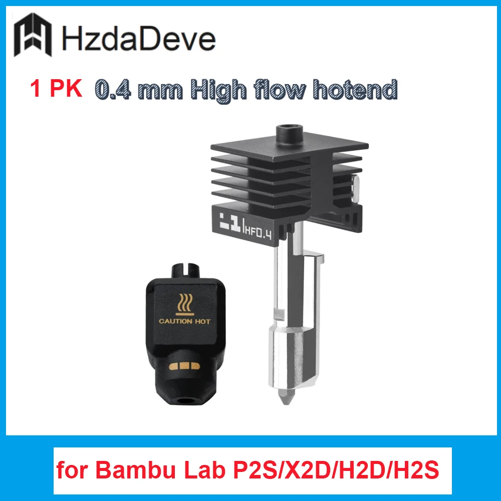 0.4mm high flow hot end suitable for Bambu Lab P2S/X2D/H2D/H2C
0.4mm high flow hot end suitable for Bambu Lab P2S/X2D/H2D/H2C