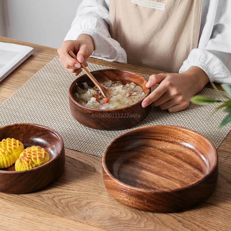 Stackable Solid Wood Bowl Round Smooth Surface Wooden Salad Plate Multi-purpose Handmade Snack Serving Tray Kitchen Utensils
Stackable Solid Wood Bowl Round Smooth Surface Wooden Salad Plate Multi-purpose Handmade Snack Serving Tray Kitchen Utensils
