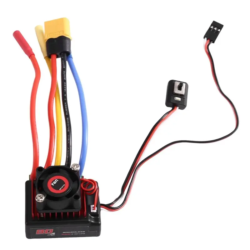 WOWFU-80A Brushless ESC Speed Controller With XT60 Plug 4.0Mm Banana Connector For 2847/540/3650 RC Car Boat Motor 2-3S Black
WOWFU-80A Brushless ESC Speed Controller With XT60 Plug 4.0Mm Banana Connector For 2847/540/3650 RC Car Boat Motor 2-3S Black