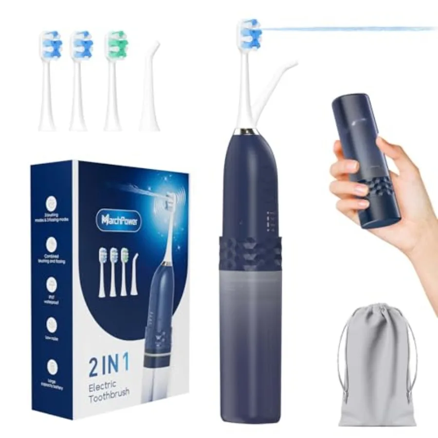Upgraded 2-in-1 Electric Toothbrush with Water Flosser 3+4 Smart Modes Portable Oral Irrigator with Point-Jet Rechargeable IPX7
Upgraded 2-in-1 Electric Toothbrush with Water Flosser 3+4 Smart Modes Portable Oral Irrigator with Point-Jet Rechargeable IPX7