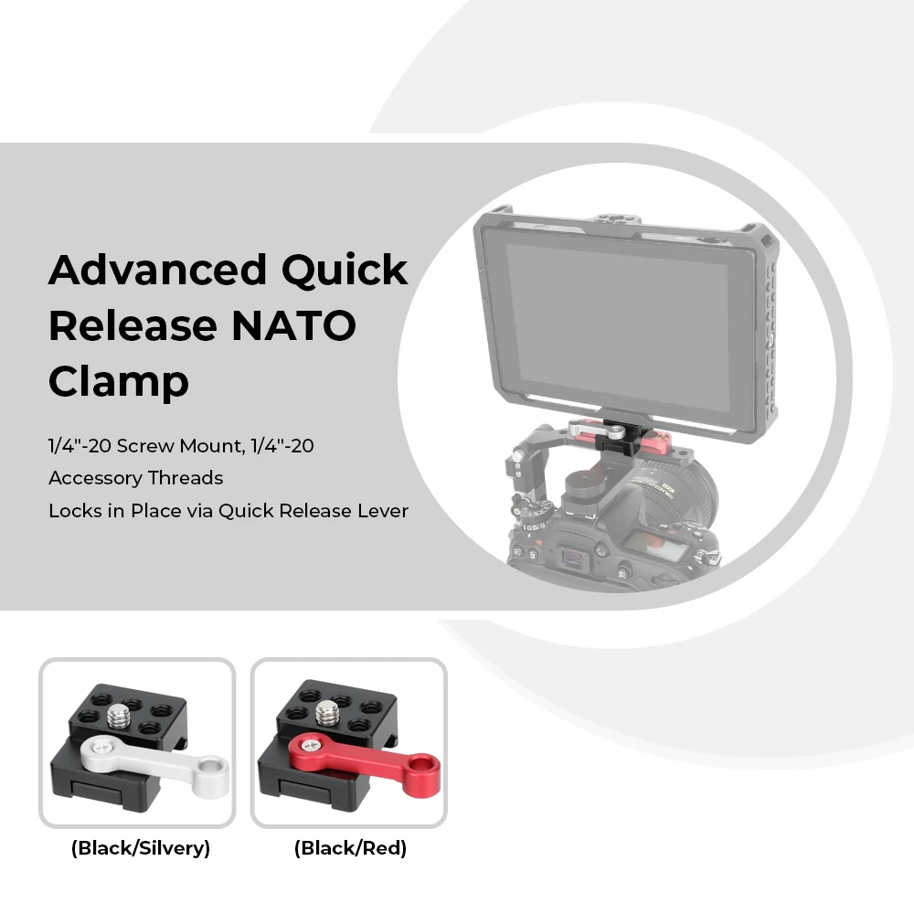 CAMVATE Quick Release NATO Clamp With 1/4"-20 Screw Mount NATO Rail Clamp For Microphone Monitor Flash Light Stand
CAMVATE Quick Release NATO Clamp With 1/4"-20 Screw Mount NATO Rail Clamp For Microphone Monitor Flash Light Stand