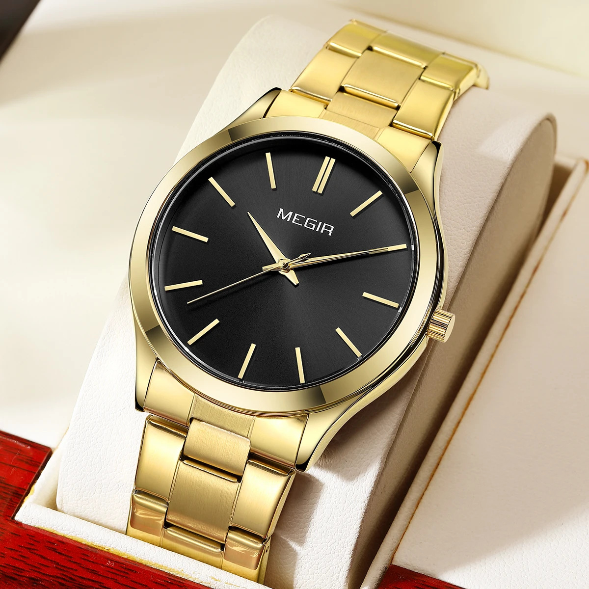 MEGIR 1096 Minimalist Watch with Stainless Steel Brand Fashion Quartz Movement Wristwatch for Business Casual Watches for Men
MEGIR 1096 Minimalist Watch with Stainless Steel Brand Fashion Quartz Movement Wristwatch for Business Casual Watches for Men