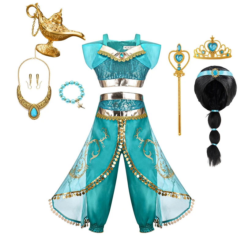 Jasmine Princess Dress for Kids Girls Cosplay Aladdin Magic Lamp Costume Halloween Kids Birthday Carnival Ball Vestidos Outfits
Jasmine Princess Dress for Kids Girls Cosplay Aladdin Magic Lamp Costume Halloween Kids Birthday Carnival Ball Vestidos Outfits