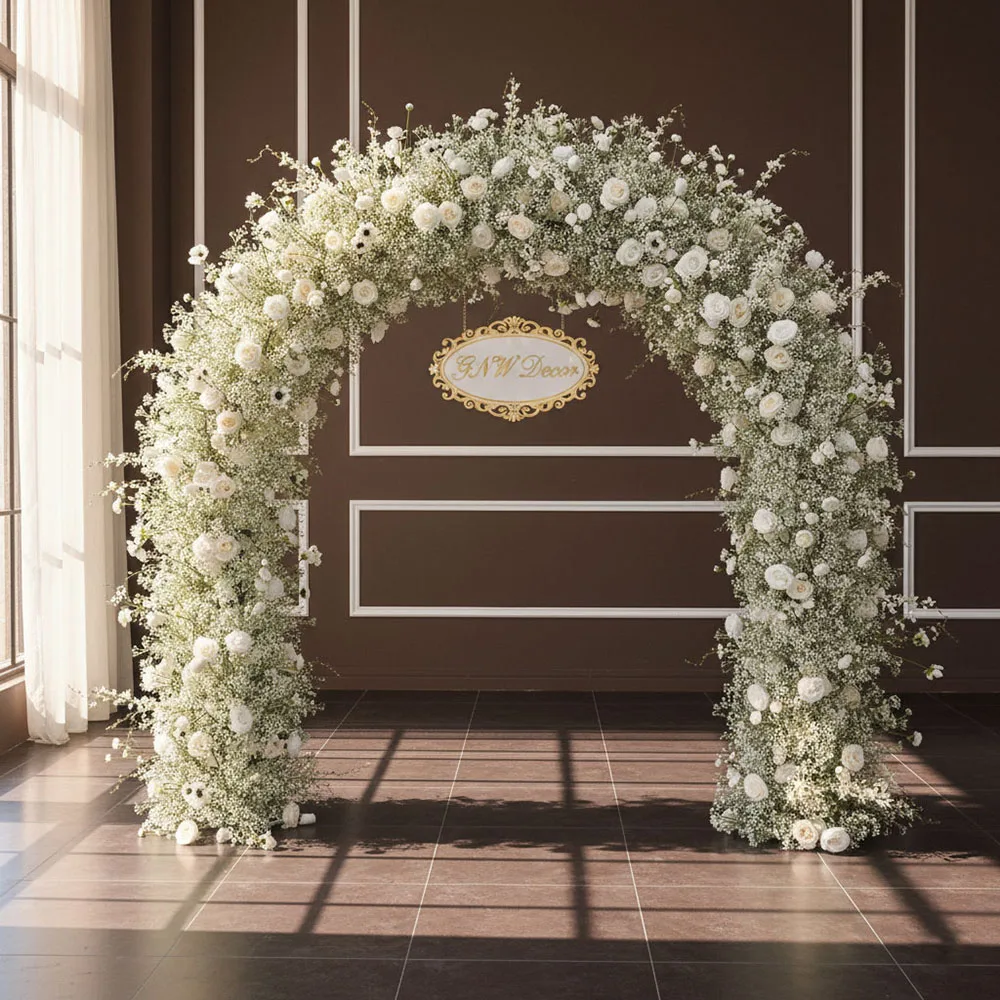 Artificial White Rose With Hydrangea Wedding Arch Decorated Flower Metal Arch For Wedding Background Wedding Decoration
Artificial White Rose With Hydrangea Wedding Arch Decorated Flower Metal Arch For Wedding Background Wedding Decoration