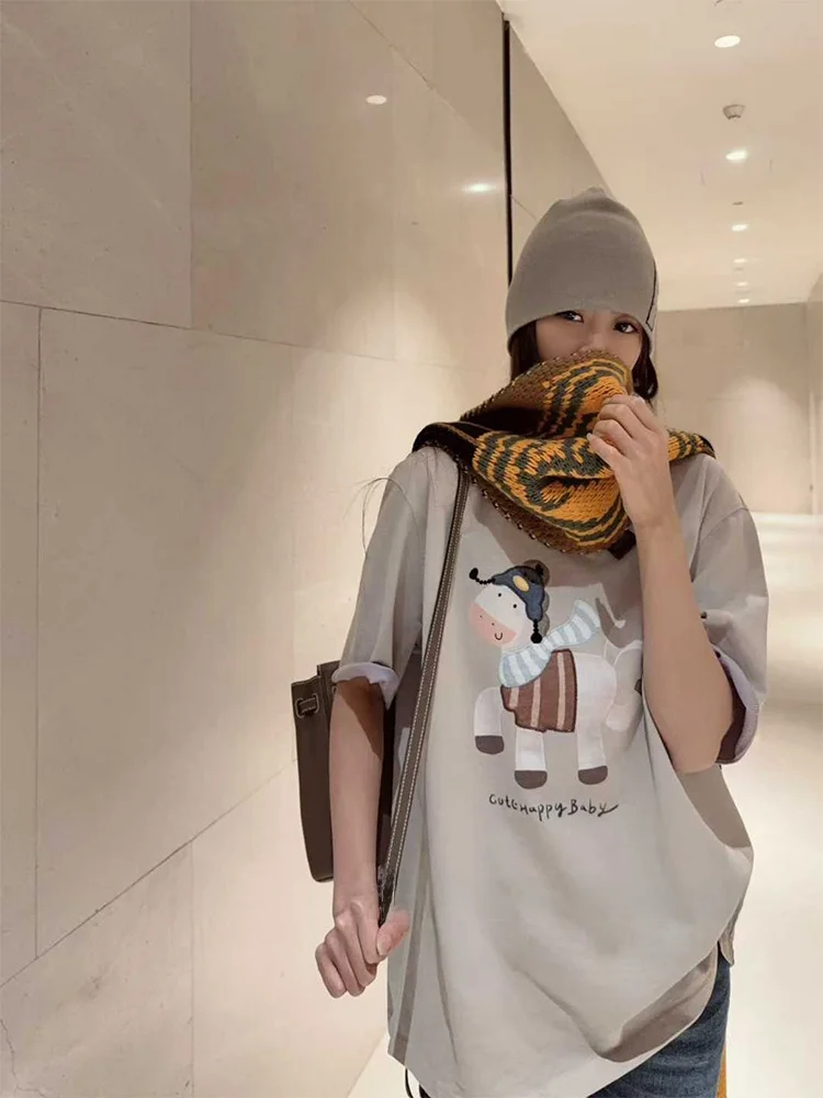 Футболка женская с вышивкой, коллаборационная серия, с круглым вырезом, универсальная, из хлопка, повседневная
Футболка женская с вышивкой, коллаборационная серия, с круглым вырезом, универсальная, из хлопка, повседневная