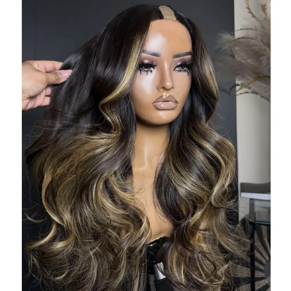 Remy Human Hair V Part Wig Adjustable Honey Blonde Hightlight Loose Wave for Black Women U Part Wig with Clips Easy Wear 1*4Size
Remy Human Hair V Part Wig Adjustable Honey Blonde Hightlight Loose Wave for Black Women U Part Wig with Clips Easy Wear 1*4Size