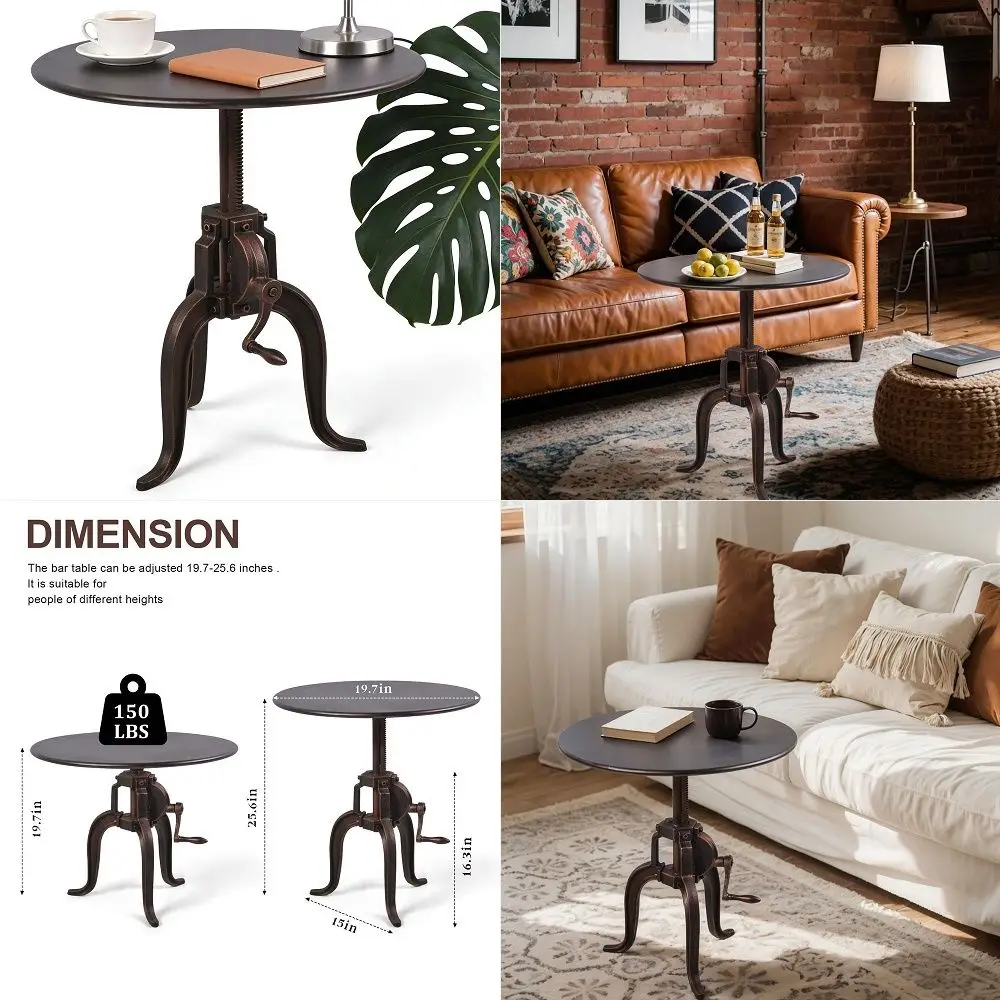 Industrial Crank Table with Mechanical Inspired Hand Accent Side Coffee End Table for Home, Cafe, Bistro, Pub, Bar or Dining, R
Industrial Crank Table with Mechanical Inspired Hand Accent Side Coffee End Table for Home, Cafe, Bistro, Pub, Bar or Dining, R