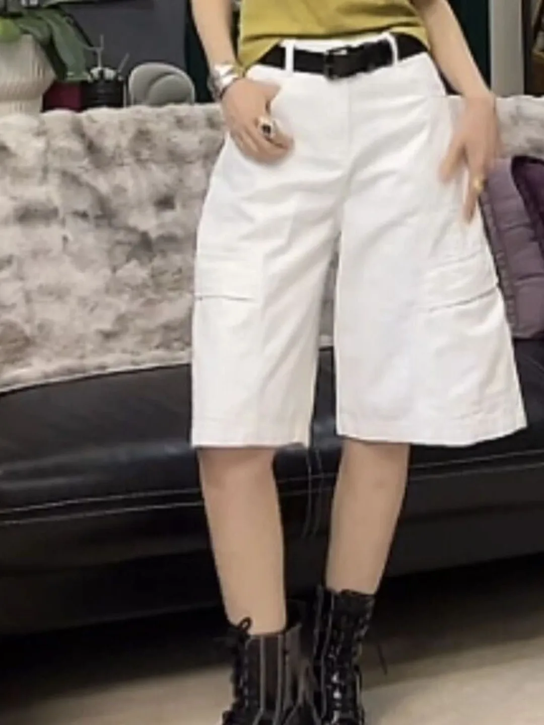 White Casual Wide Leg Pants Women's Workwear Style Summer Loose Slimming Seven-Five Length Jeans High Waist Pocket Detail
White Casual Wide Leg Pants Women's Workwear Style Summer Loose Slimming Seven-Five Length Jeans High Waist Pocket Detail