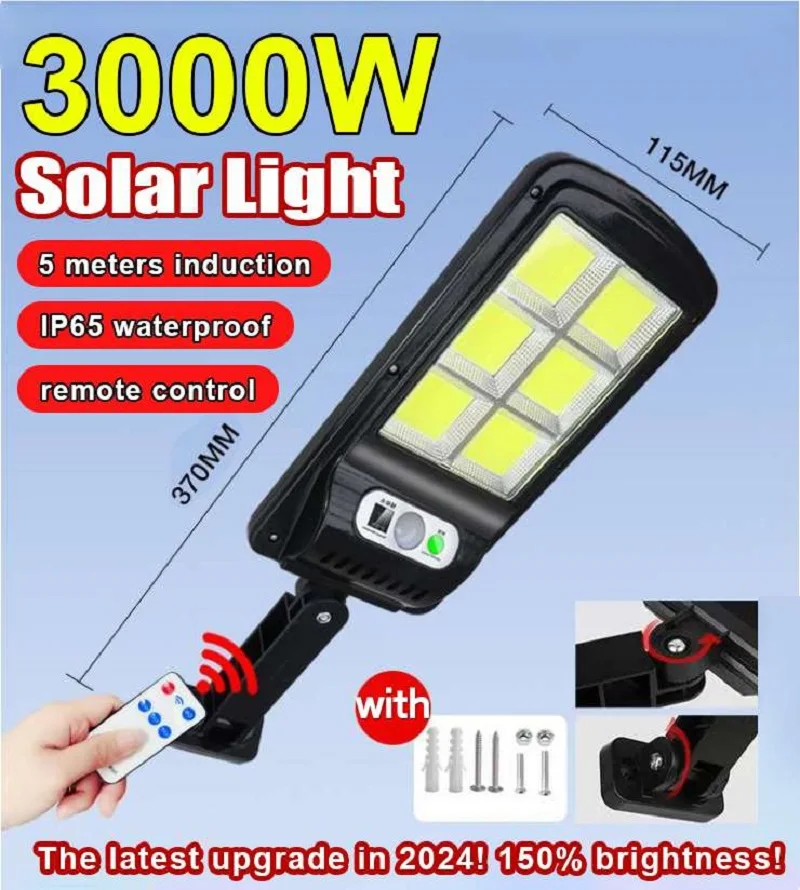 Irradiation 300㎡ 3000W Solar Lights Outdoor Sunlight Motion Sensor Light IP65 Waterproof Garden Street Wall Outdoor Solar Lamp
Irradiation 300㎡ 3000W Solar Lights Outdoor Sunlight Motion Sensor Light IP65 Waterproof Garden Street Wall Outdoor Solar Lamp
