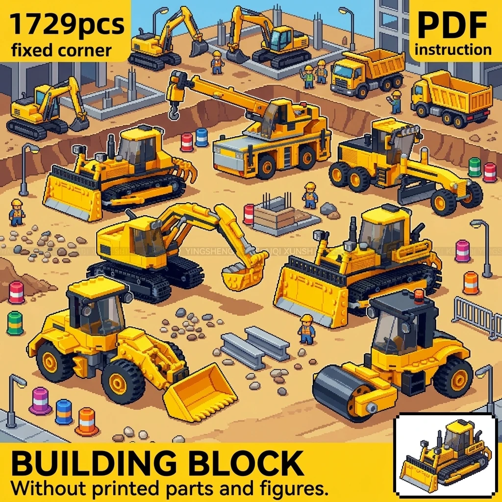 MOC City Construction Vehicle Fleet Building Blocks Heavy Excavator Crane Bulldozer Display Diorama Adult Brick Set
MOC City Construction Vehicle Fleet Building Blocks Heavy Excavator Crane Bulldozer Display Diorama Adult Brick Set