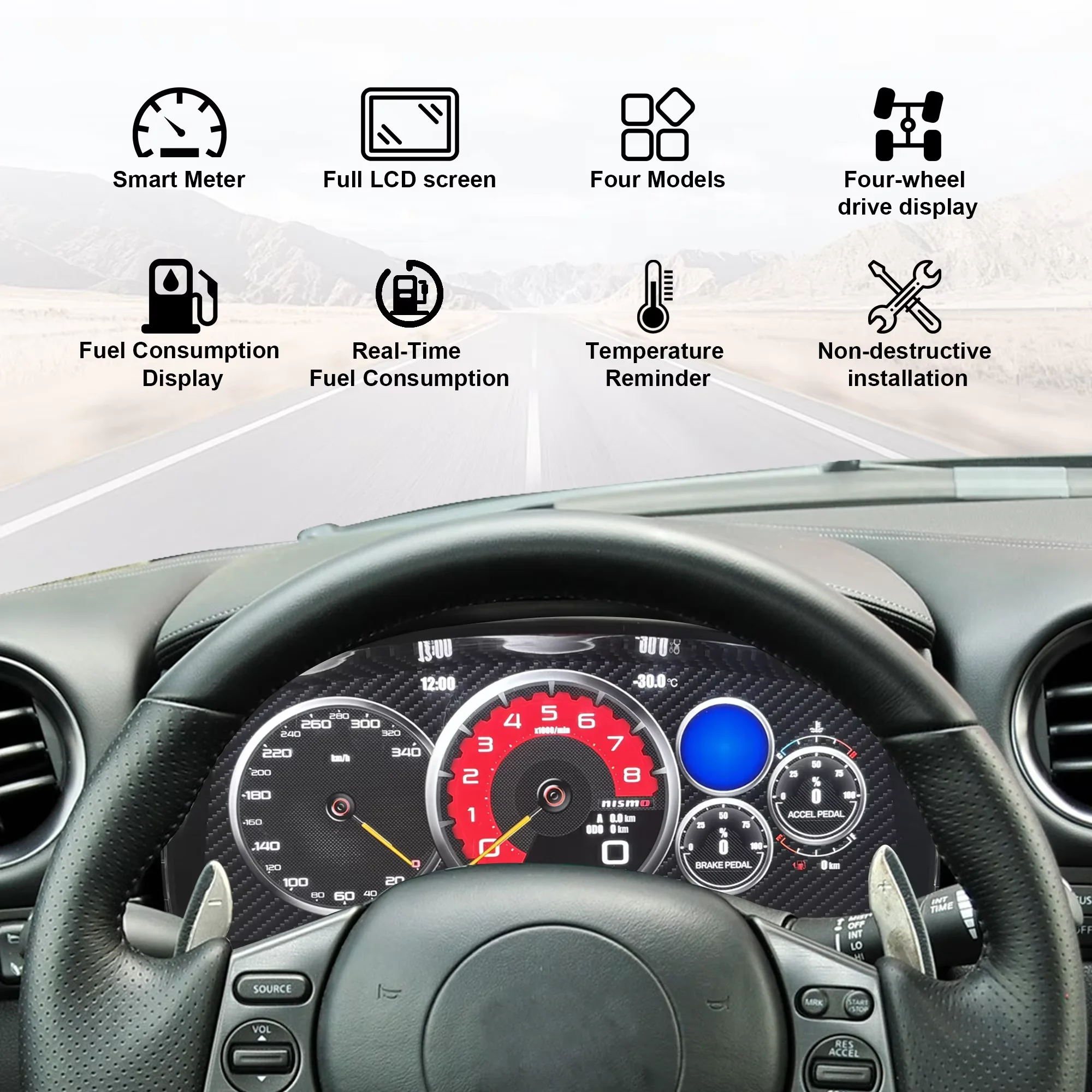Цифровой кластерный приборный дисплей, подходит для Nissan GT-R 2009–2017, спидометр, виртуальный кабинет, одометр, обновленная приборная панель
Цифровой кластерный приборный дисплей, подходит для Nissan GT-R 2009–2017, спидометр, виртуальный кабинет, одометр, обновленная приборная панель