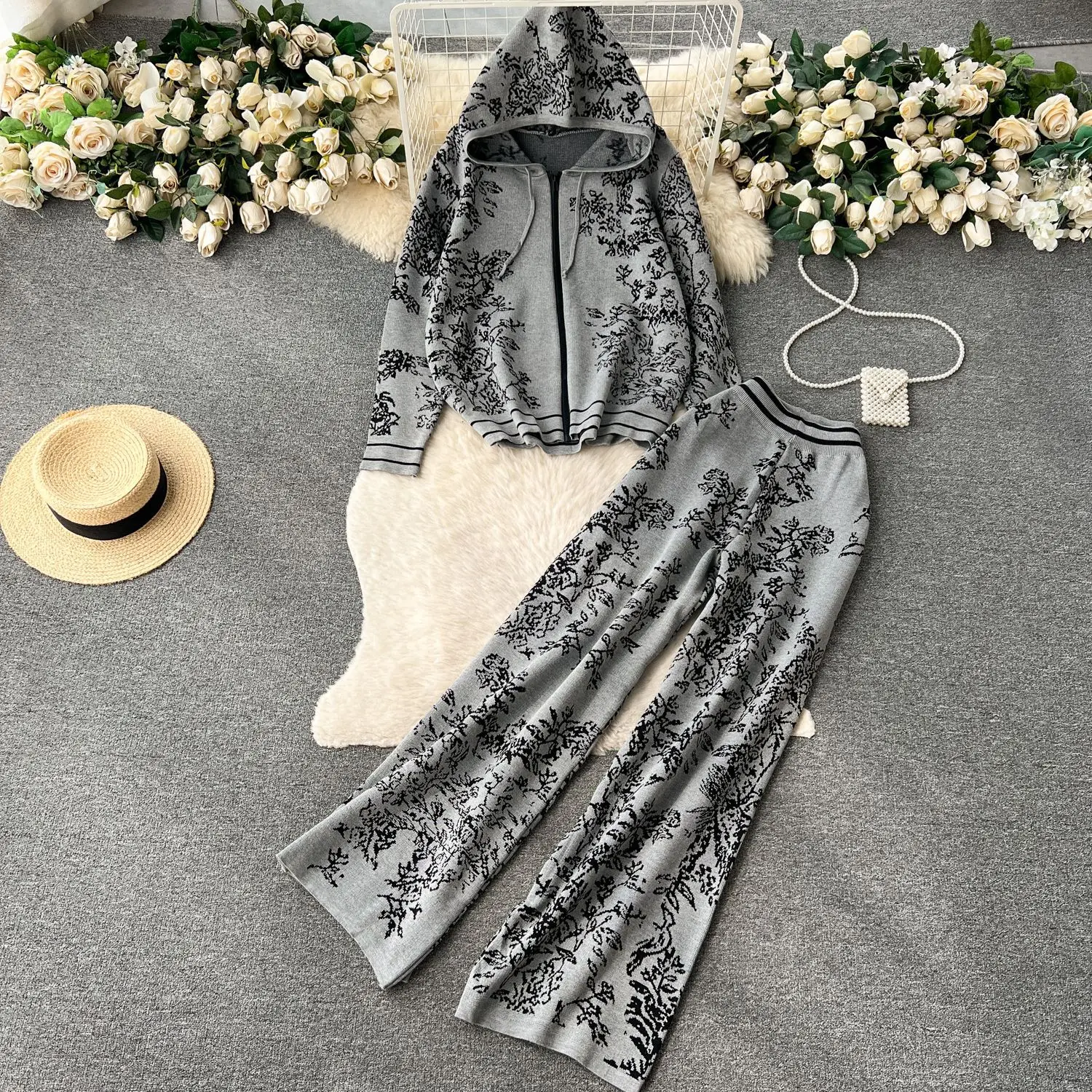 Women Pant Set Two Piece Sets Hooded Full Sleeve Zipper Tops Wide Leg Long Pants High Waist Y2k Streetwear Elegant Work
Women Pant Set Two Piece Sets Hooded Full Sleeve Zipper Tops Wide Leg Long Pants High Waist Y2k Streetwear Elegant Work