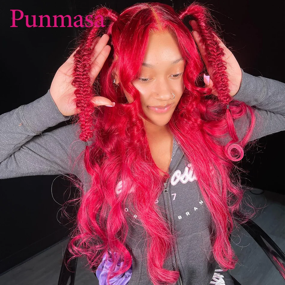 Punmasa Peruvian Hair Cherry Red Colored 200% 13x6 Lace Front Wig Body Wave 13x4 Wear Go Human Hair 5x5 Transparent Lace Wigs
Punmasa Peruvian Hair Cherry Red Colored 200% 13x6 Lace Front Wig Body Wave 13x4 Wear Go Human Hair 5x5 Transparent Lace Wigs