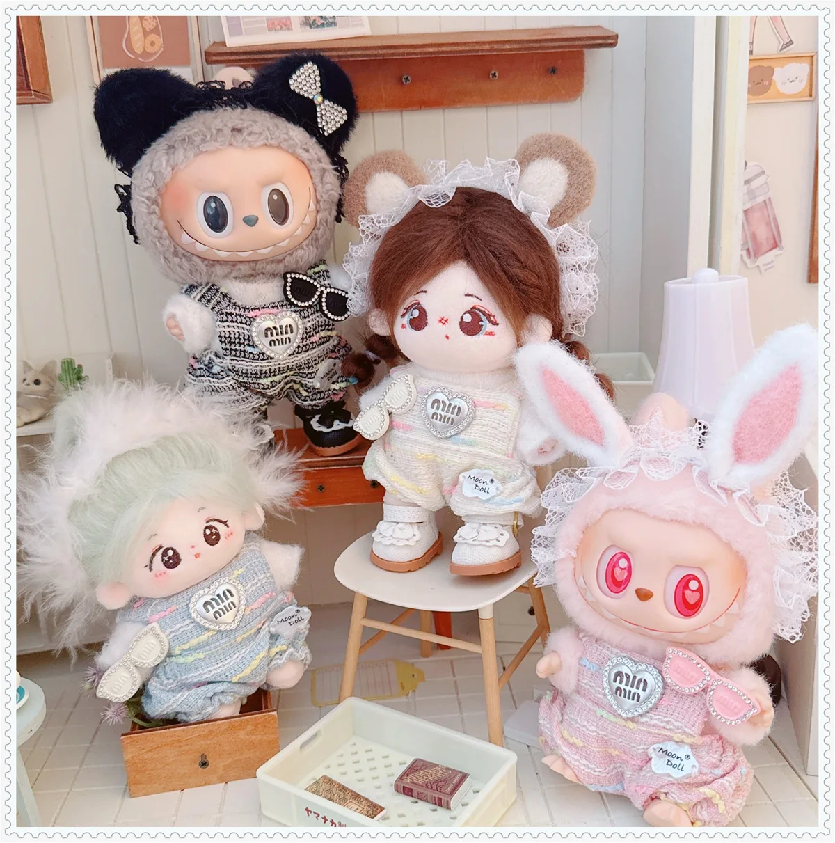 10-17cm Cute Labubu Clothes Cartoon Rompers Set Hair Band Shoes Kawaii Idol Doll Clothes Accessories Toys for Girls Fans Gifts
10-17cm Cute Labubu Clothes Cartoon Rompers Set Hair Band Shoes Kawaii Idol Doll Clothes Accessories Toys for Girls Fans Gifts