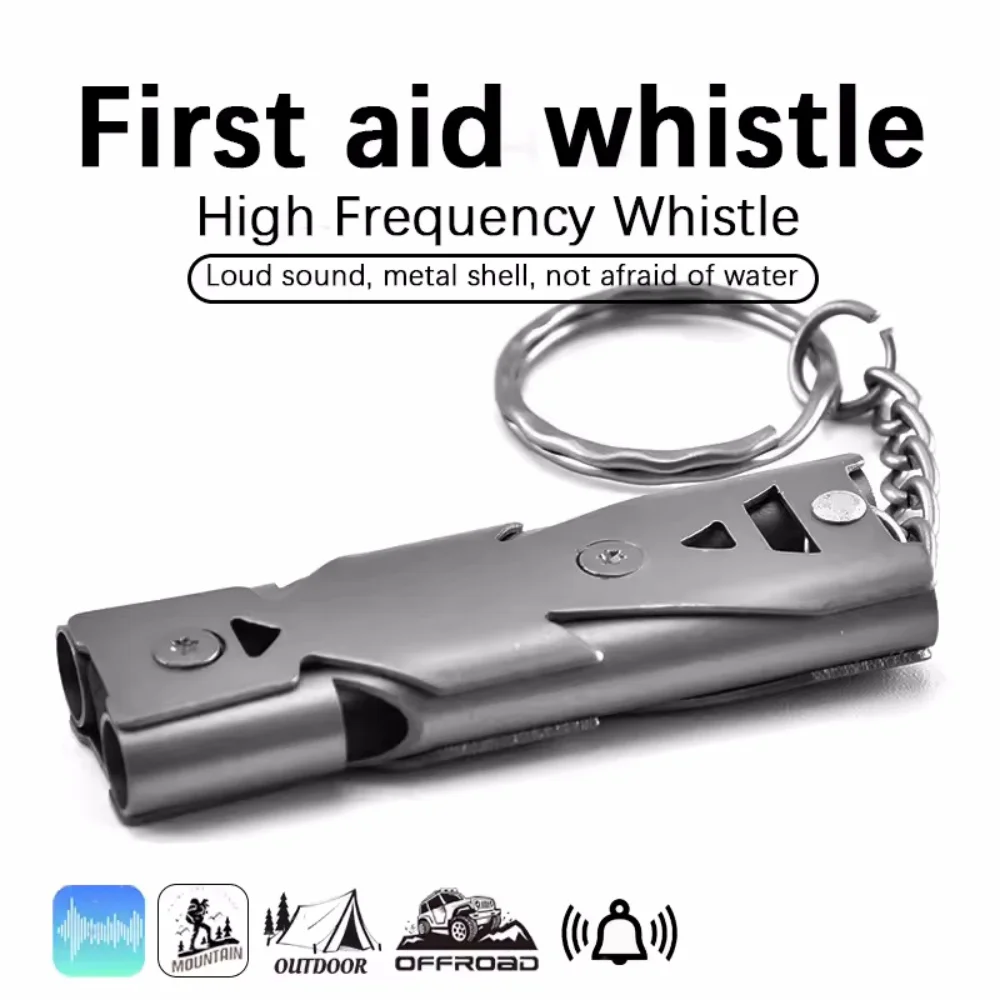Свисток для выживания, двойная трубка, звуковой свисток, уличный свисток SOS, высокочастотный спасательный свисток из нержавеющей стали, землетрясение 
Свисток для выживания, двойная трубка, звуковой свисток, уличный свисток SOS, высокочастотный спасательный свисток из нержавеющей стали, землетрясение