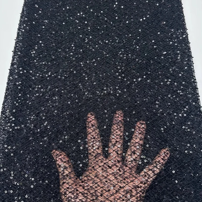 French black high-quality mesh fabric, African thread, retro hollowed-out beaded sequins, sequins embroidered lace fabric
French black high-quality mesh fabric, African thread, retro hollowed-out beaded sequins, sequins embroidered lace fabric