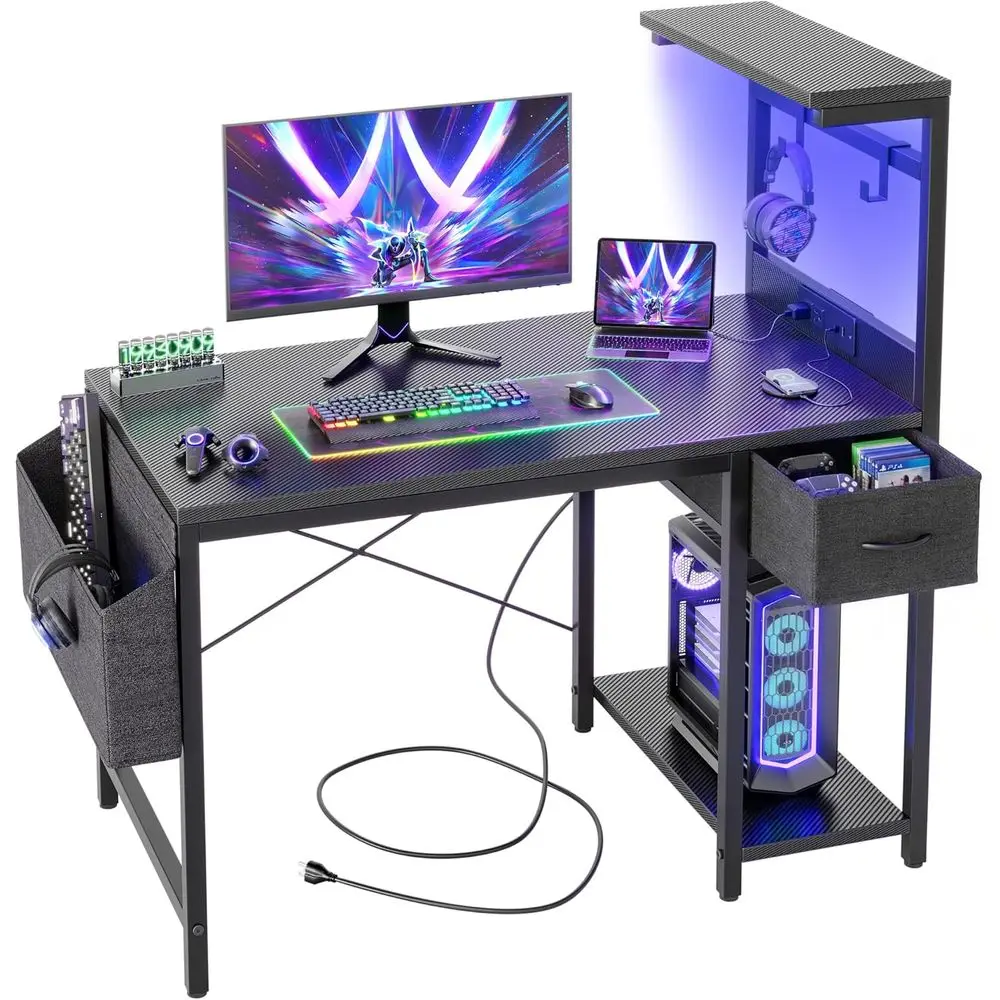 Игровой стол 40 дюймов с розеткой и светодиодной подсветкой, компьютерный стол с переставными полками и местом для хранения, небольшой стол для ПК или домашний стол.
Игровой стол 40 дюймов с розеткой и светодиодной подсветкой, компьютерный стол с переставными полками и местом для хранения, небольшой стол для ПК или домашний стол.