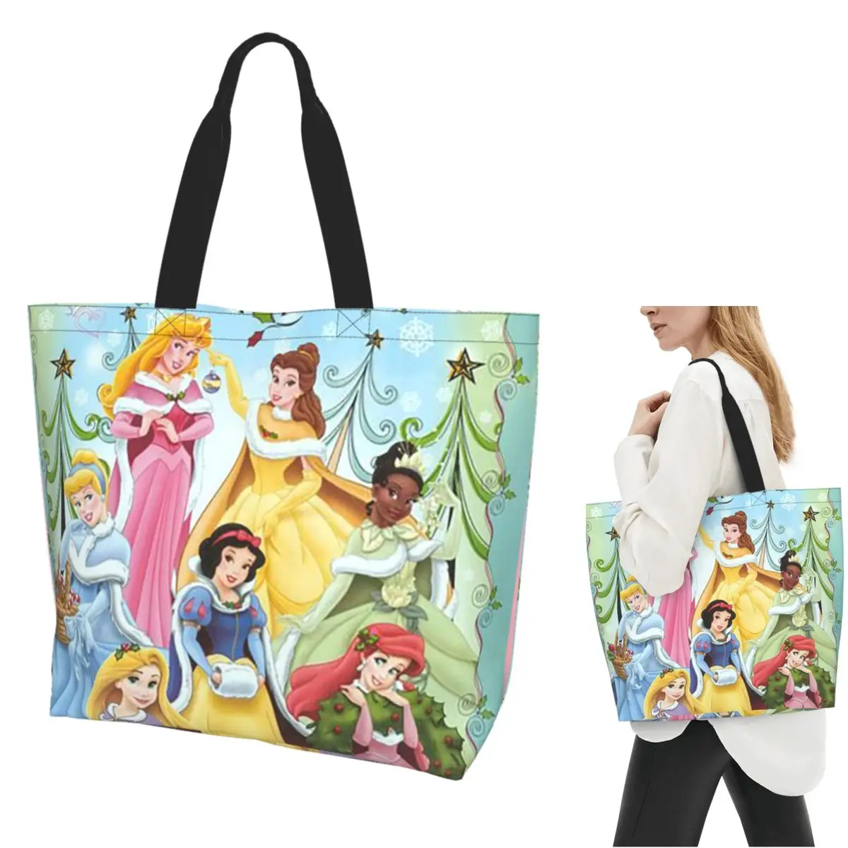 Princess Insulated Vintage Cartoon Shopping Tote Bag Canvas Large Capacity Shoulder Bags Shopper Grocery Handbag for Women
Princess Insulated Vintage Cartoon Shopping Tote Bag Canvas Large Capacity Shoulder Bags Shopper Grocery Handbag for Women